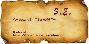 Strompf Elemér névjegykártya